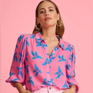 POM Amsterdam Origami Flower Pink Blouse